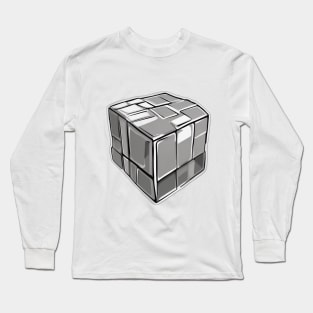 Rubic Cube Grey Shadow Silhouette Anime Style Collection No. 372 Long Sleeve T-Shirt